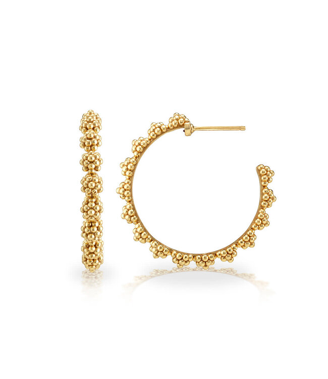 Berry Icon Medium Hoop Earrings - Gold