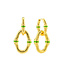 Bangkok Bamboo Link Earrings - Gold/Green Enamel