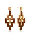 Pathway Post Drop Earrings - Gold/Teak