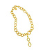 Bangkok Bamboo Link Necklace, 18" - Gold/Green Enamel
