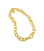 Bangkok Bamboo Link Necklace, 18" - Gold/Green Enamel