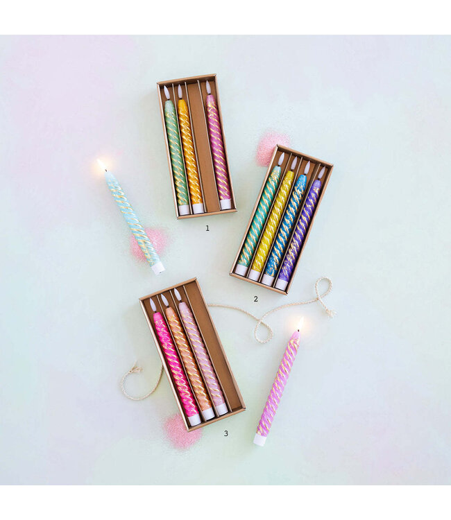 GLITTERVILLE Rainbow Taper Flicker Candle