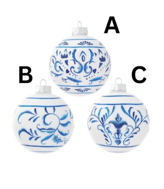 BLUE AND WHITE SCROLL BALL
