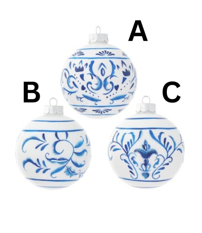 BLUE AND WHITE SCROLL BALL