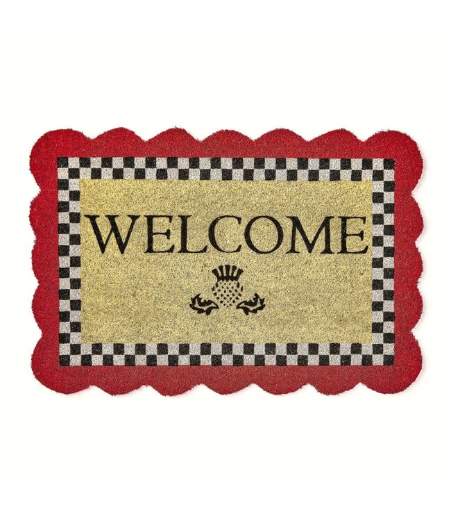 MACKENZIE CHILDS Scalloped Welcome Entrance Mat