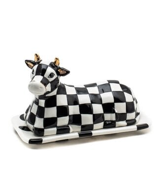 MACKENZIE CHILDS Cow Creamery Butter Dish