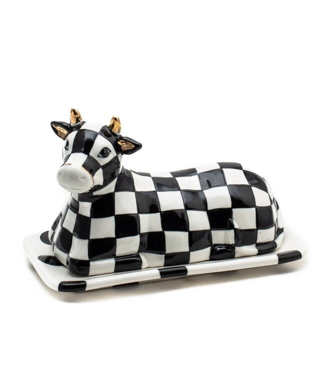 MACKENZIE CHILDS Cow Creamery Butter Dish