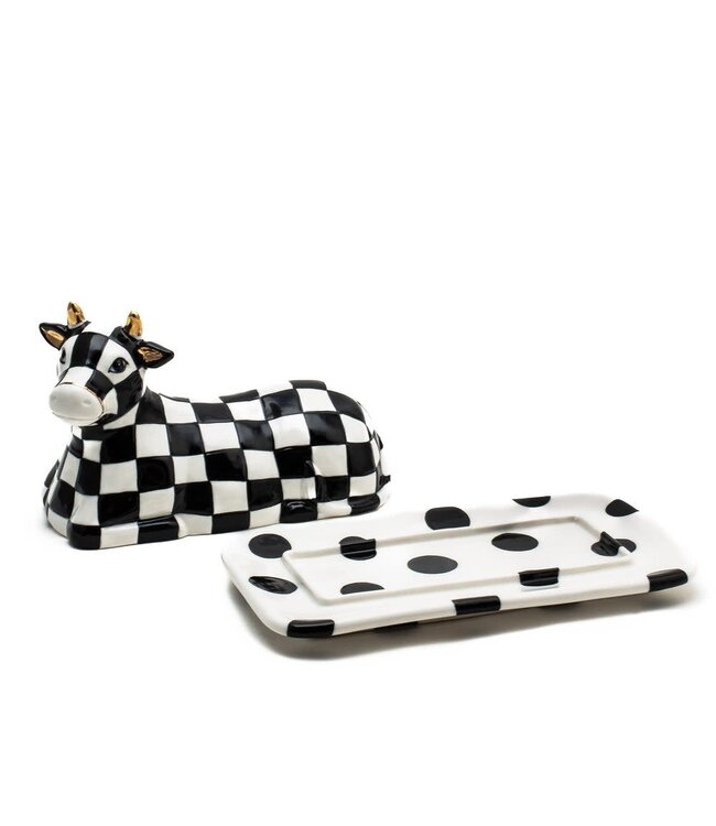 MACKENZIE CHILDS Cow Creamery Butter Dish