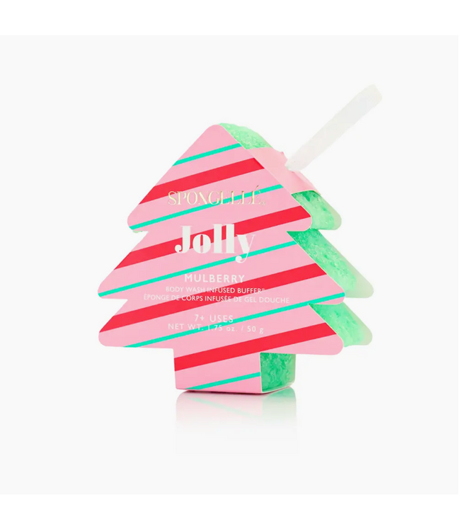 SPONGELLE Holiday Tree Ornament Body Wash Infused Buffer