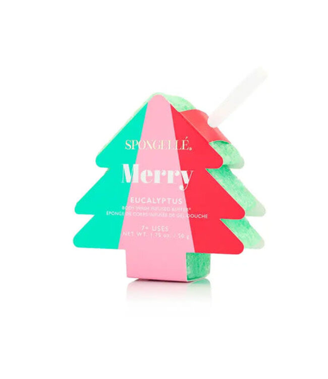 SPONGELLE Holiday Tree Ornament Body Wash Infused Buffer