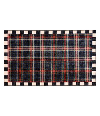 MACKENZIE CHILDS Stewart Tartan Black 3' x 5' Washable Rug