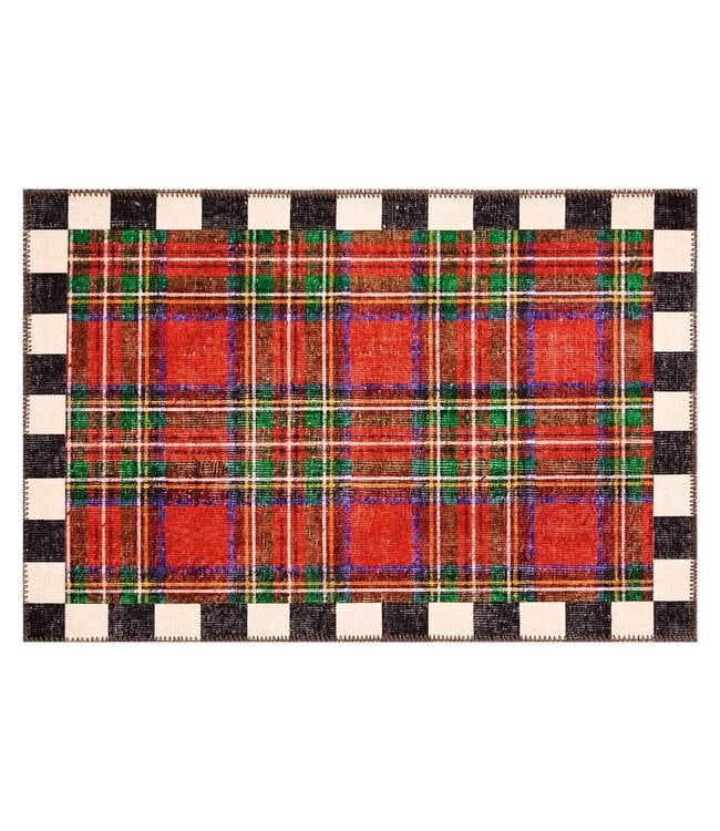 MACKENZIE CHILDS Royal Stewart Tartan Red 2' x 3' Washable Rug