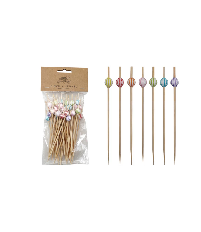 FINCH + FENNEL Bamboo Strip Ball Beads