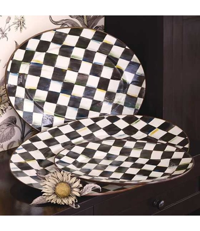 MACKENZIE CHILDS Courtly Check Enamel Oval Platter - Small