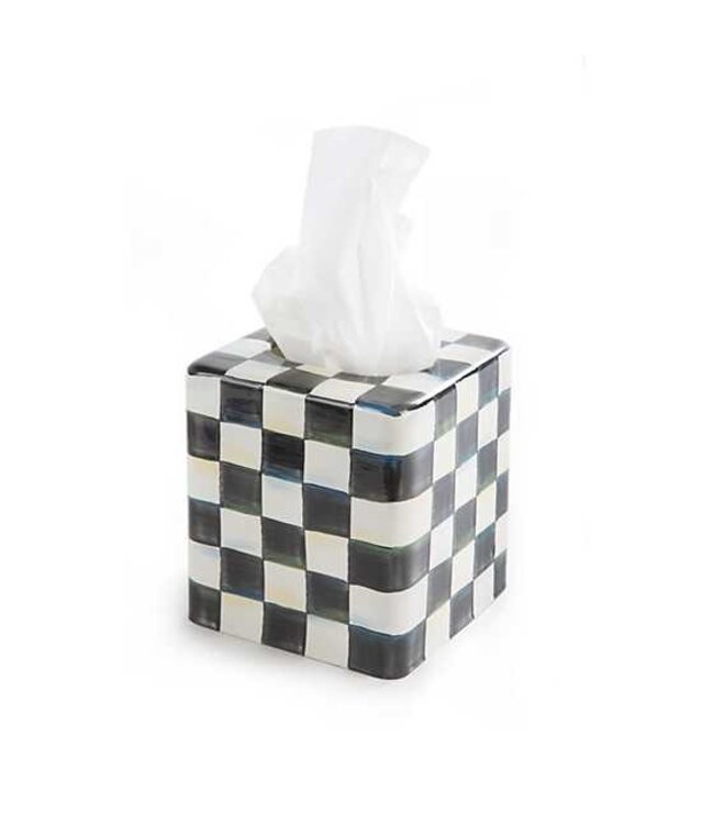 MACKENZIE CHILDS Courtly Check Enamel Boutique Tissue Box Cover