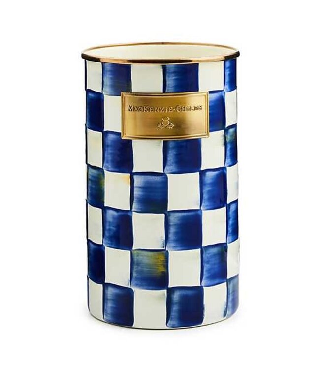 MACKENZIE CHILDS Royal Check Enamel Utensil Holder