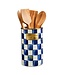 MACKENZIE CHILDS Royal Check Enamel Utensil Holder