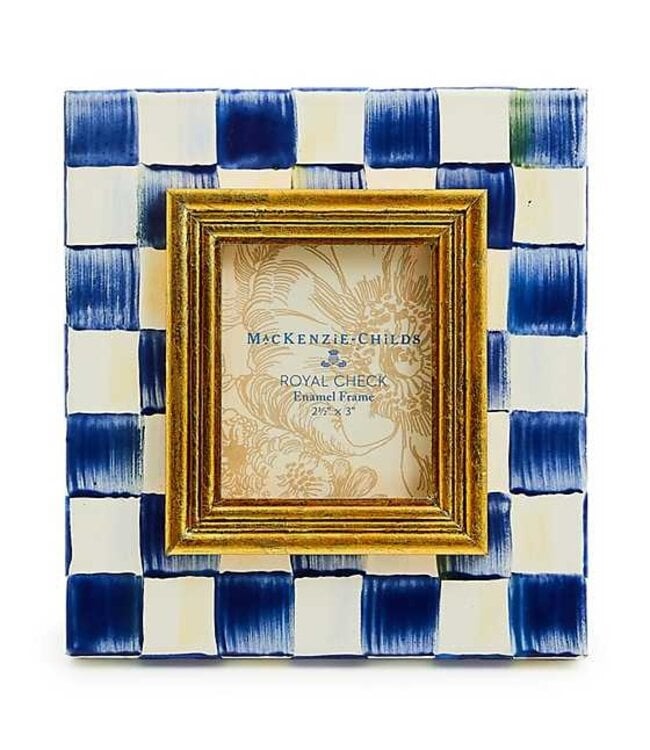 MACKENZIE CHILDS Royal Check Enamel Frame 2.5" X 3"