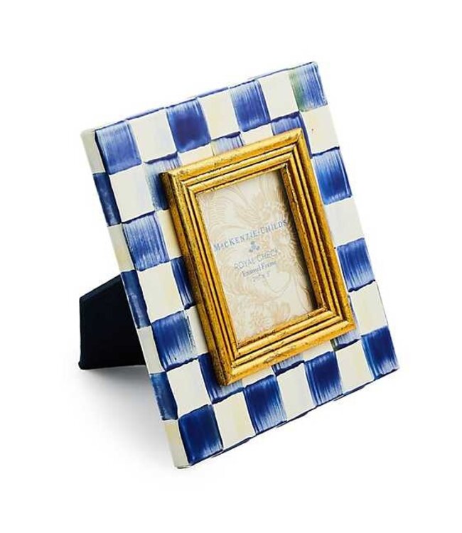 MACKENZIE CHILDS Royal Check Enamel Frame 2.5" X 3"