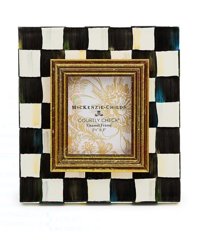 MACKENZIE CHILDS Courtly Check Enamel Frame - 2.5" x 3"