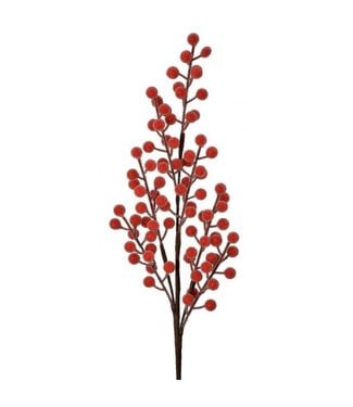 24" Beaded Berry Ball Spray Red