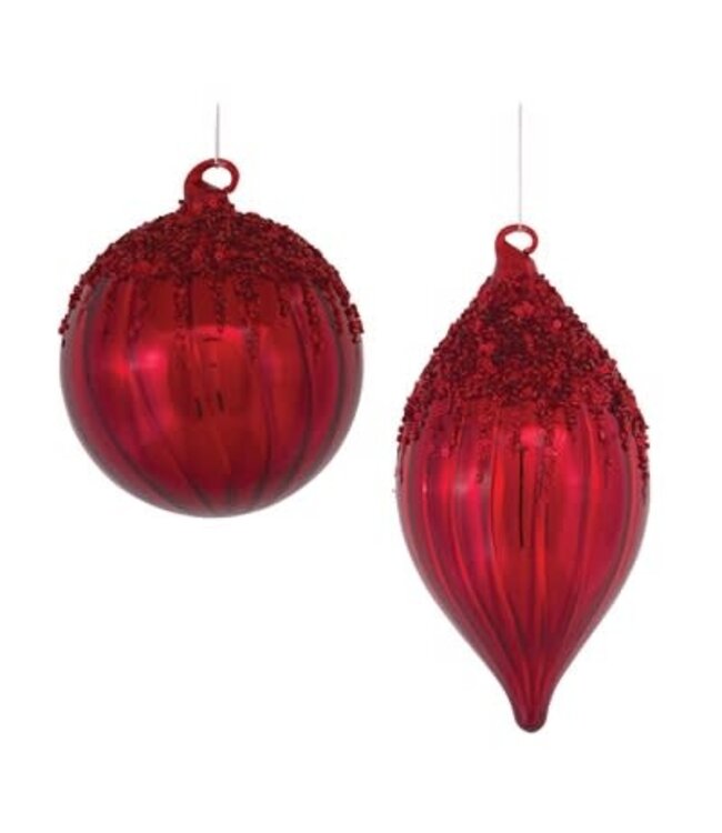 Sequined Glass Ornament