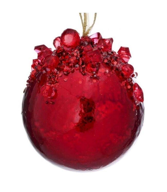 4" Heavy Jeweled Ball Ornament