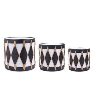 Resin Black White and Gold Drums