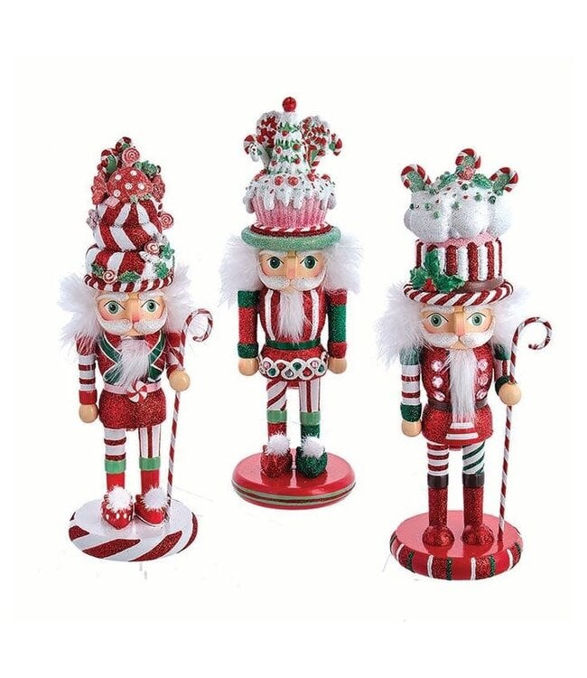 10" Hollywood Candy and Cake Hat Nutcracker - Sold Individually
