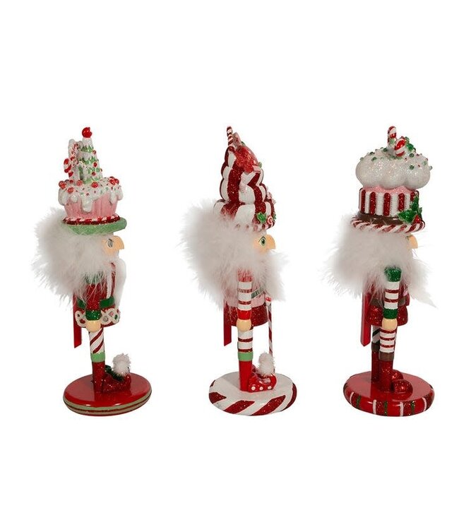 10" Hollywood Candy and Cake Hat Nutcracker - Sold Individually
