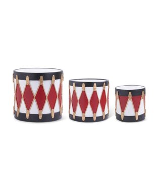 Resin Red Black & White Drums