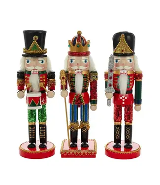 10" Wooden King and Soldier Nutcracker