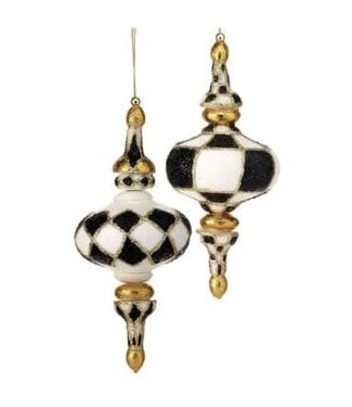 10.5" Harlequin Glitter Kismet Ornament - Sold Individually