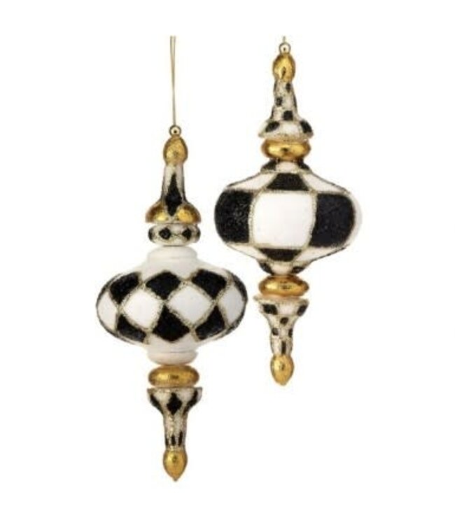 10.5" Harlequin Glitter Kismet Ornament - Sold Individually