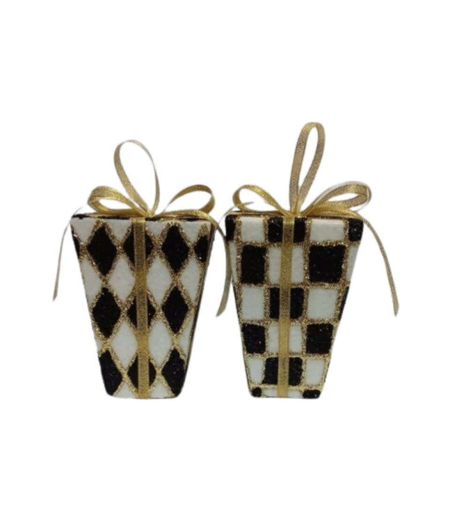 5" Harlequin Package Ornament - Sold Individually