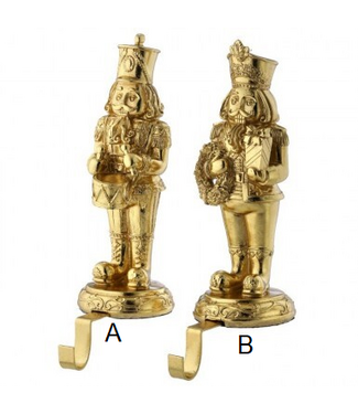 10.5" Resin Nutcracker Stocking Holder - Sold Individually