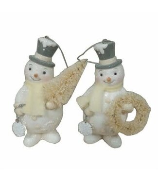 4.5" Paperpulp Vintage Snowman Ornament - Sold Individually