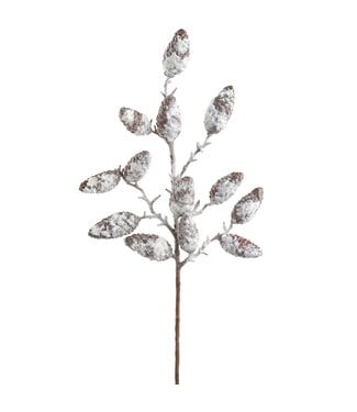 29" Snowed Pinecone Spray Brown White