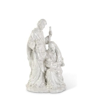 11.5 Inch White Glitter Nativity