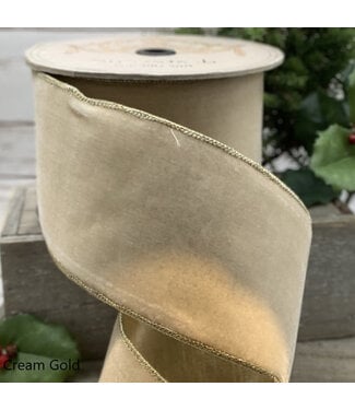 1"x10yds Lush Velvet Program - Cream Gold