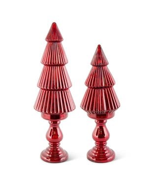 Mercury Glass LED Trees on Pedestals
