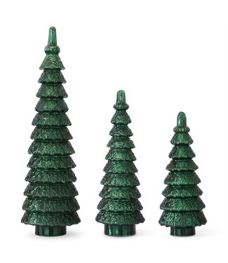 Green Glass Tiered Trees