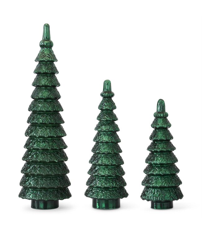 Green Glass Tiered Trees