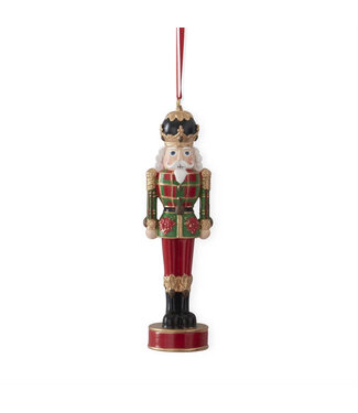 6 Inch Nutcracker with Red & Green Plaid Coat Ornament