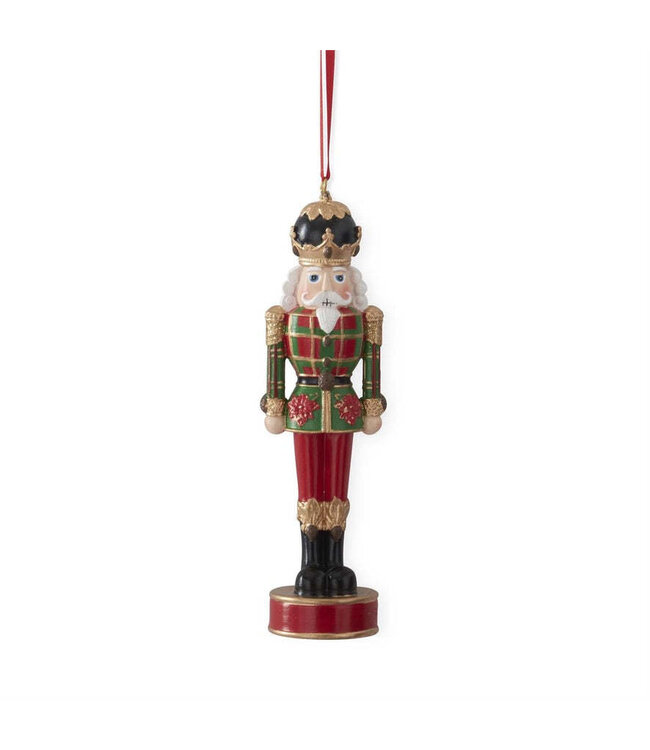 6 Inch Nutcracker with Red & Green Plaid Coat Ornament