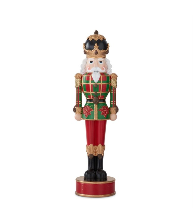 28 Inch Nutcracker w/Red & Green Plaid Coat Tabletop