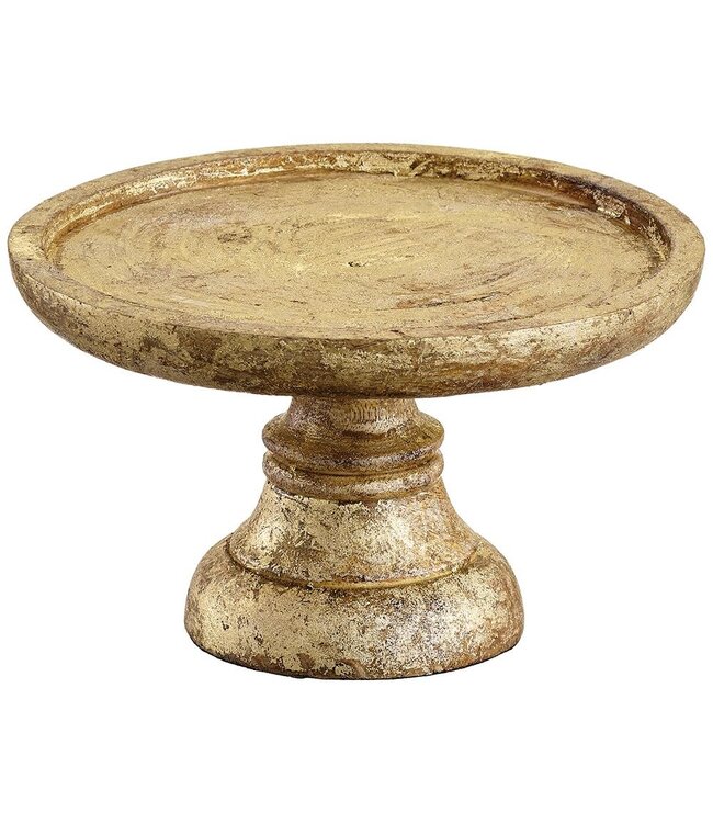 Wood Cake Stand Gold Brown