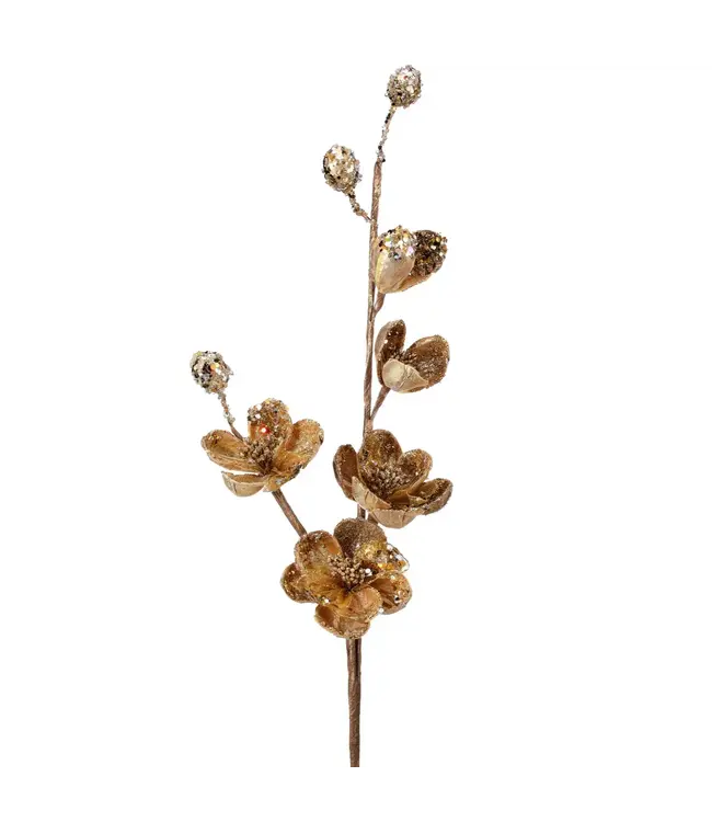 35" Crystal Encrusted Magnolia Stem