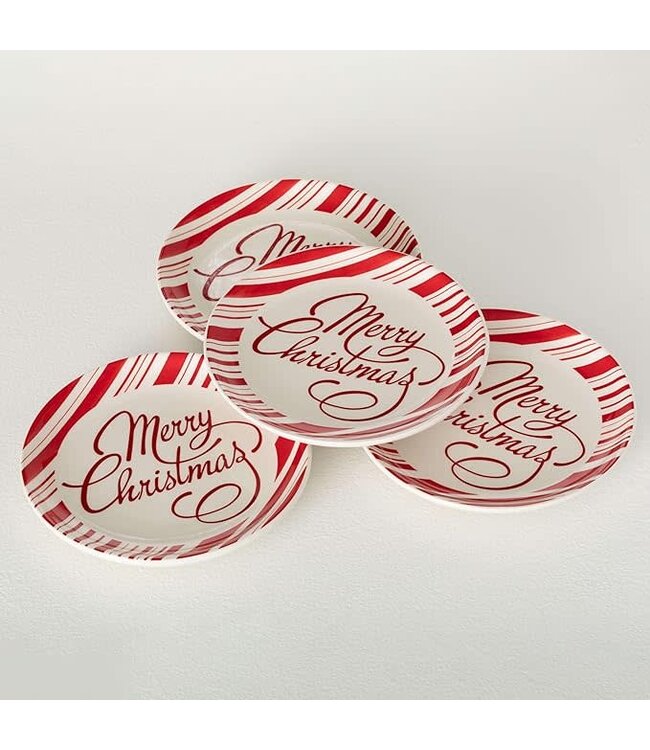 Merry Christmas Snack Plates Set of 4