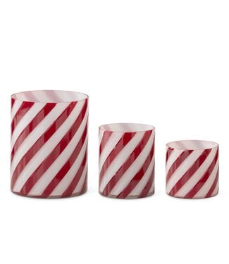 Red & White Glass Swirl Containers